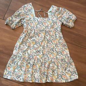 BCBGeneration Women's Fit & Flare 3/4 Sleeve Square Neck Mini Dress, large